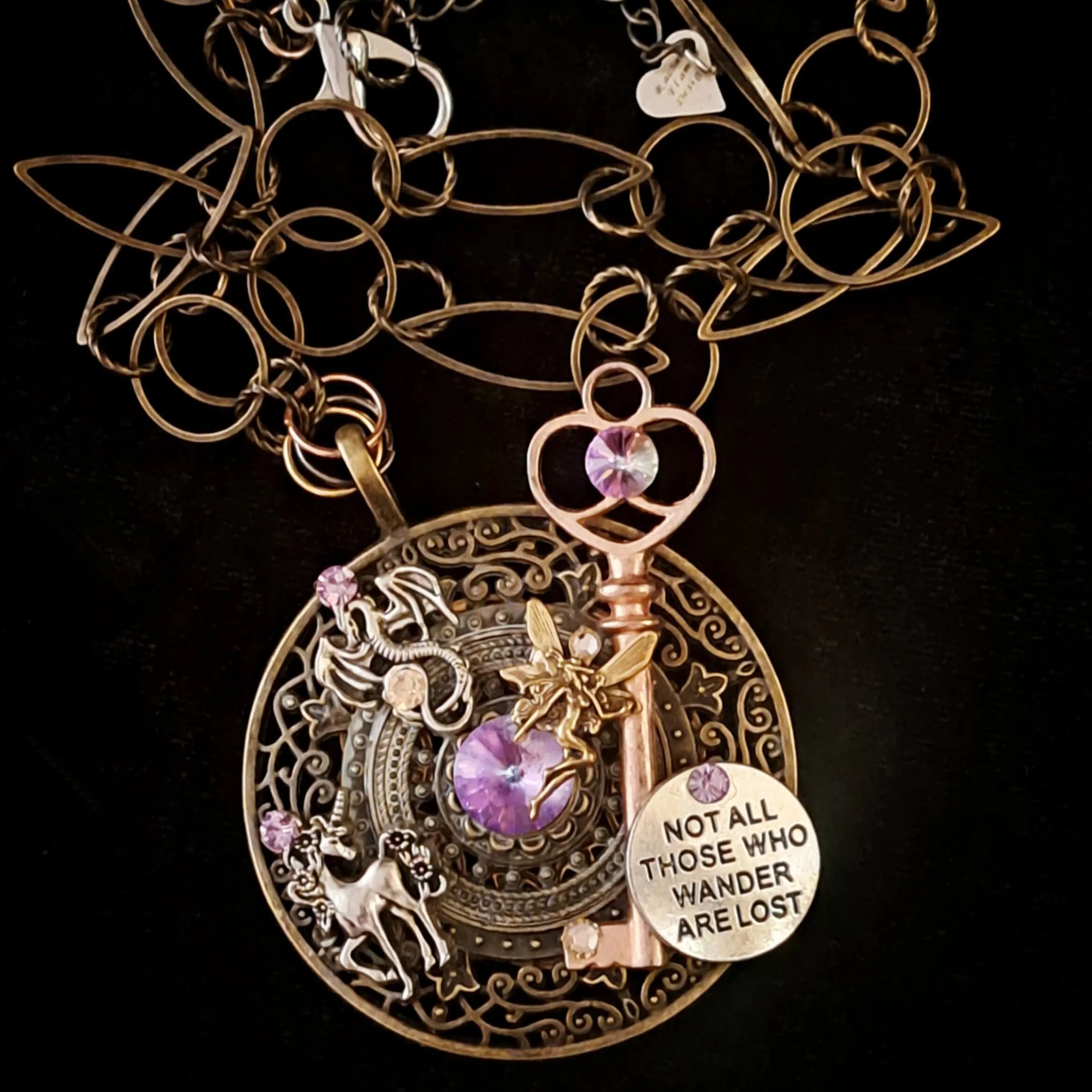Fantasy Magical Round Filigree Necklace