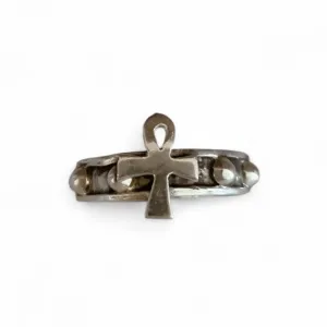 Genuine 925 Silver Egyptian Ankh Ring