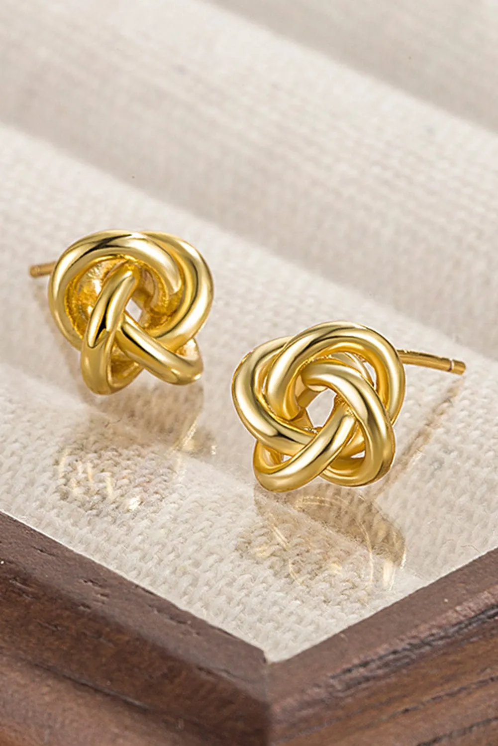 Gold Minimalism Knotted Stud Earrings | DROPSHIP