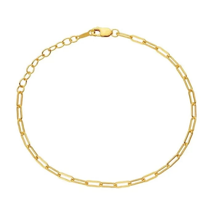 Gold Oval Cable Charm Bracelets