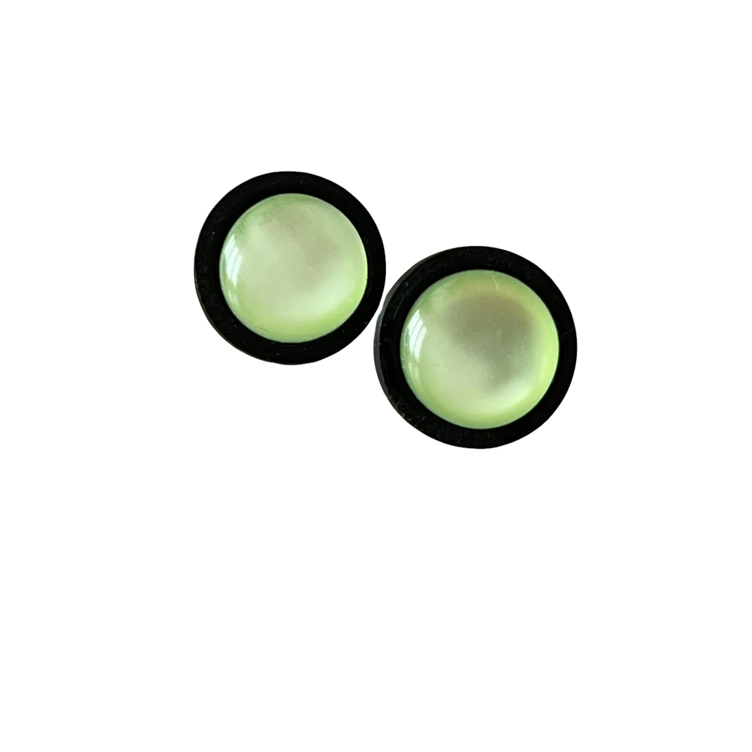 Green Resin Black Wood Unisex Stud Earrings - Stylish & Versatile Accessories