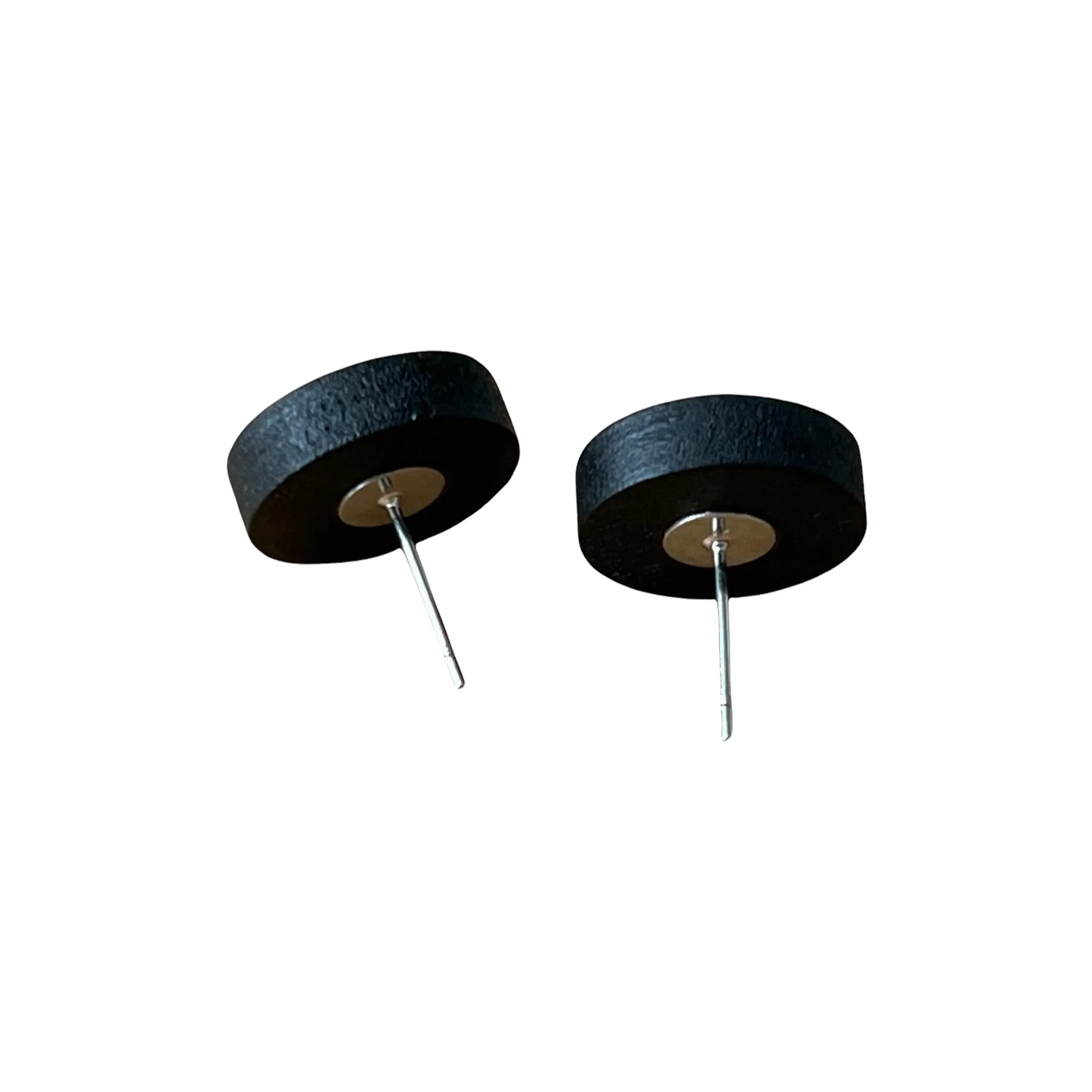 Green Resin Black Wood Unisex Stud Earrings - Stylish & Versatile Accessories