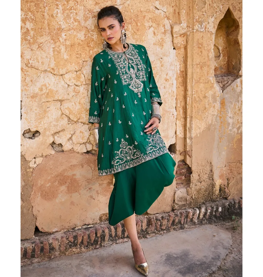 Gurleen Panel Tunic Wrap Skirt Set
