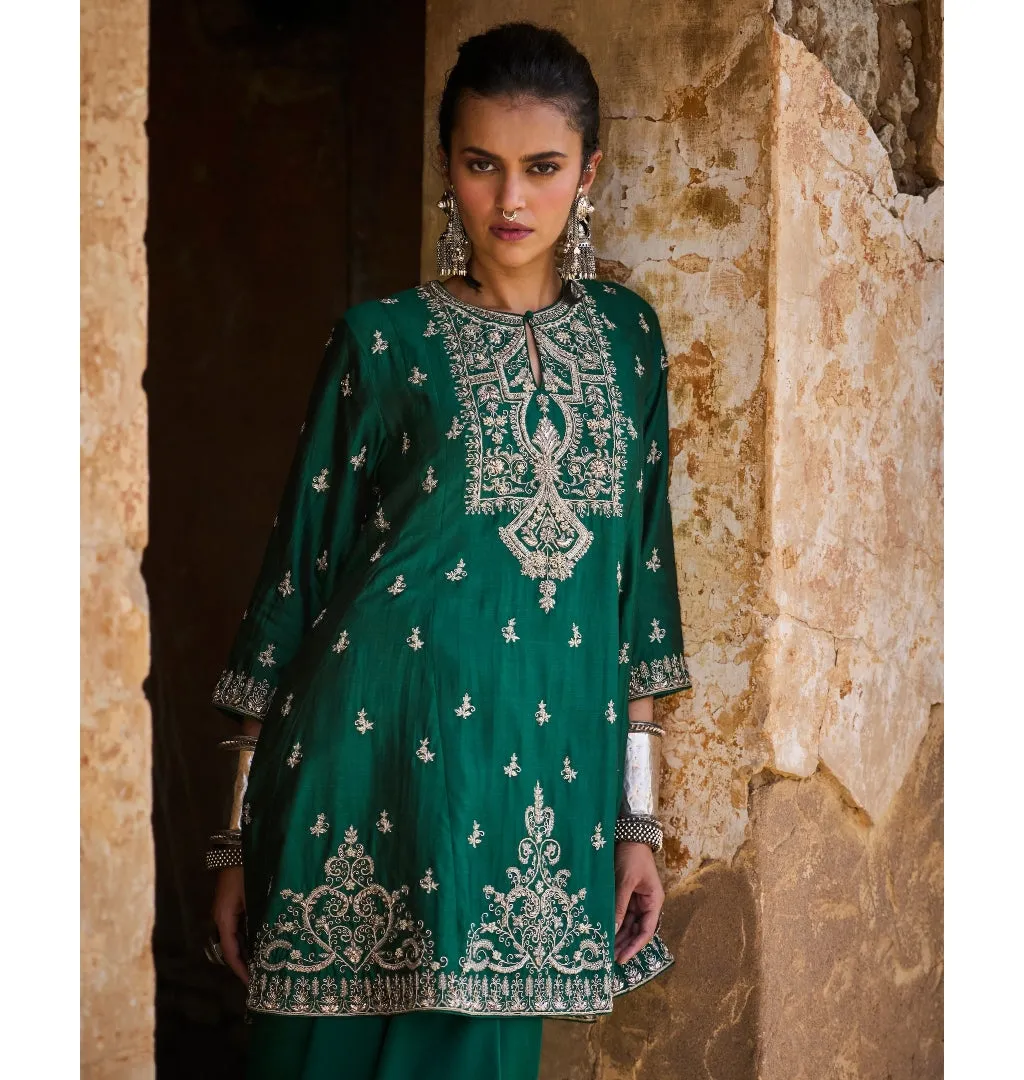 Gurleen Panel Tunic Wrap Skirt Set