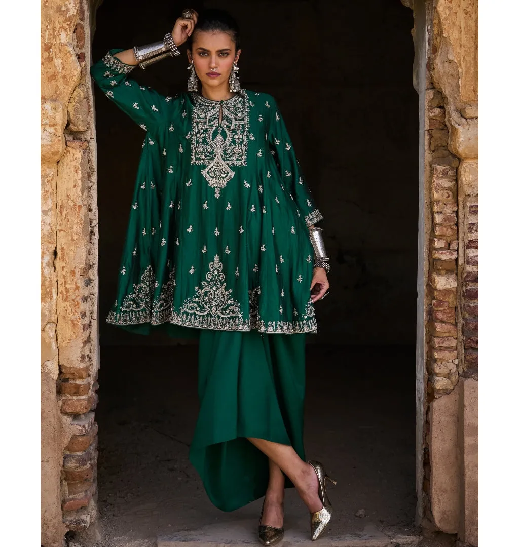 Gurleen Panel Tunic Wrap Skirt Set