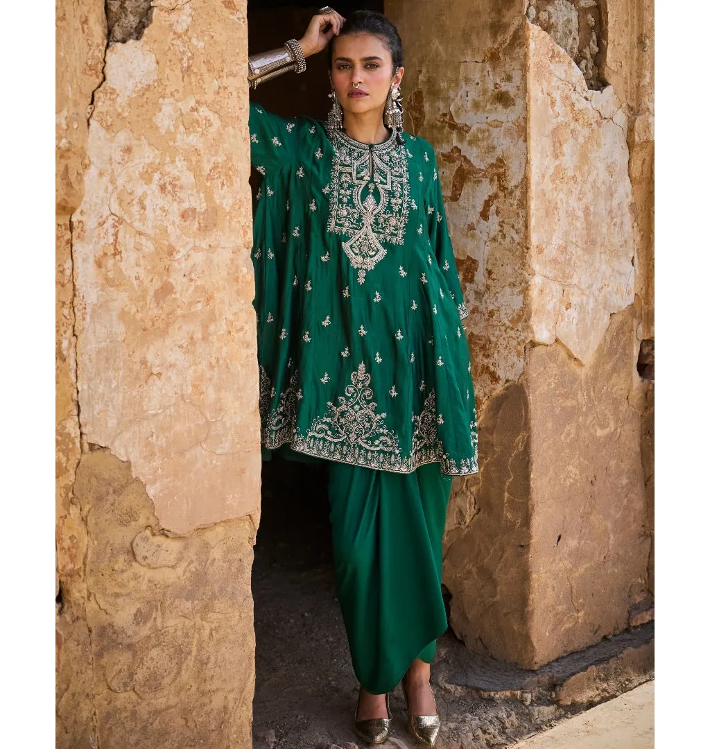 Gurleen Panel Tunic Wrap Skirt Set