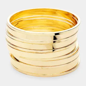 iLLASPARKZ 11PCS - Metal Bangle Layered Bracelets