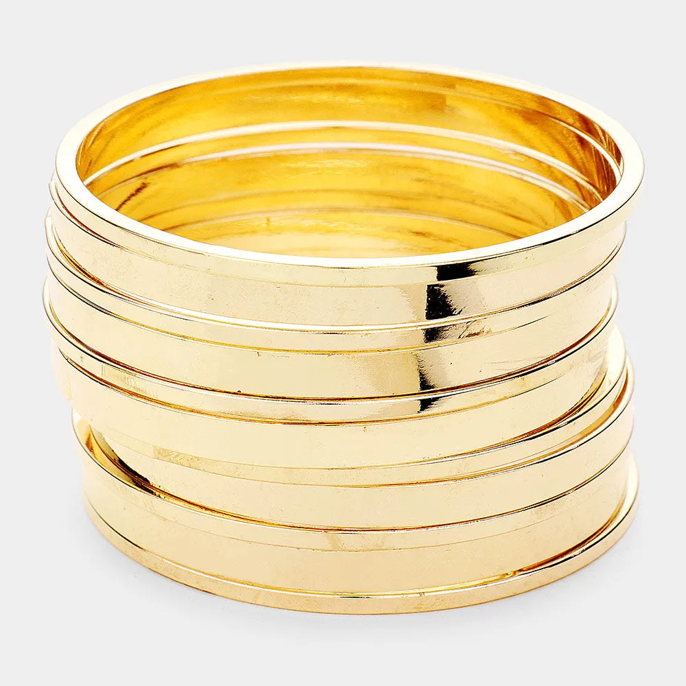 iLLASPARKZ 11PCS - Metal Bangle Layered Bracelets