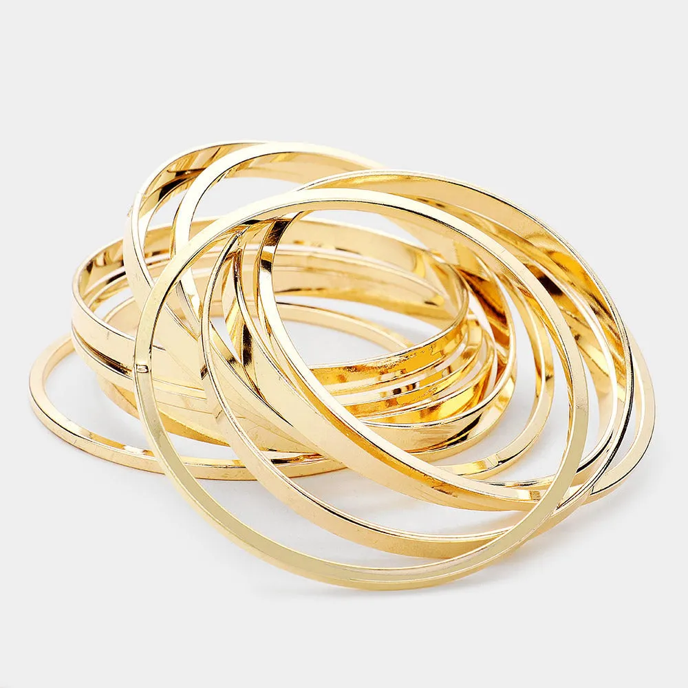 iLLASPARKZ 11PCS - Metal Bangle Layered Bracelets