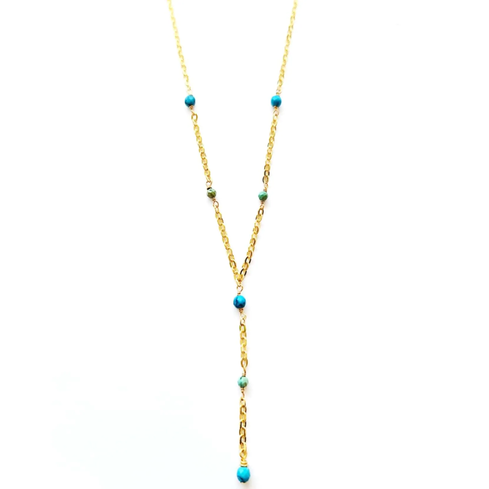 Kala 22" Turquoise Necklace with Gold Plated Accents | MINU
