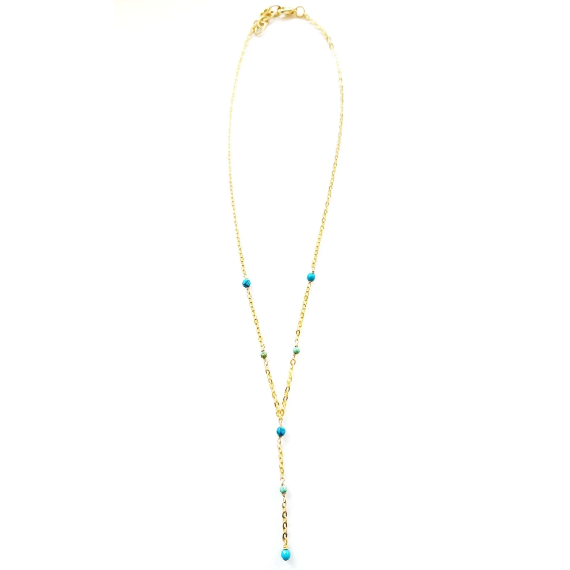Kala 22" Turquoise Necklace with Gold Plated Accents | MINU