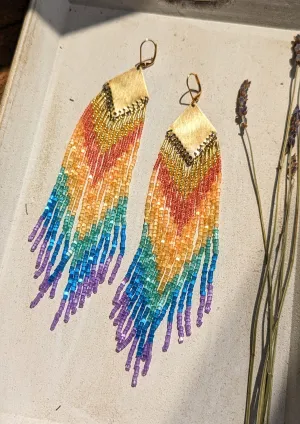 Lady Gaga Rainbow Beaded Earrings