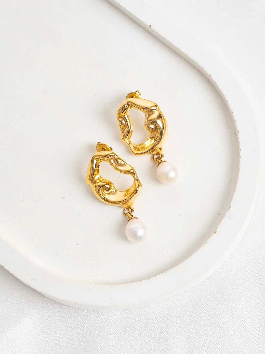 Lava Pearl Earrings