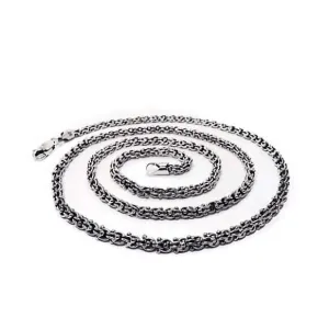 Long Chain Necklace for Men 20-29.5 Sterling Silver Unique Albanian Link