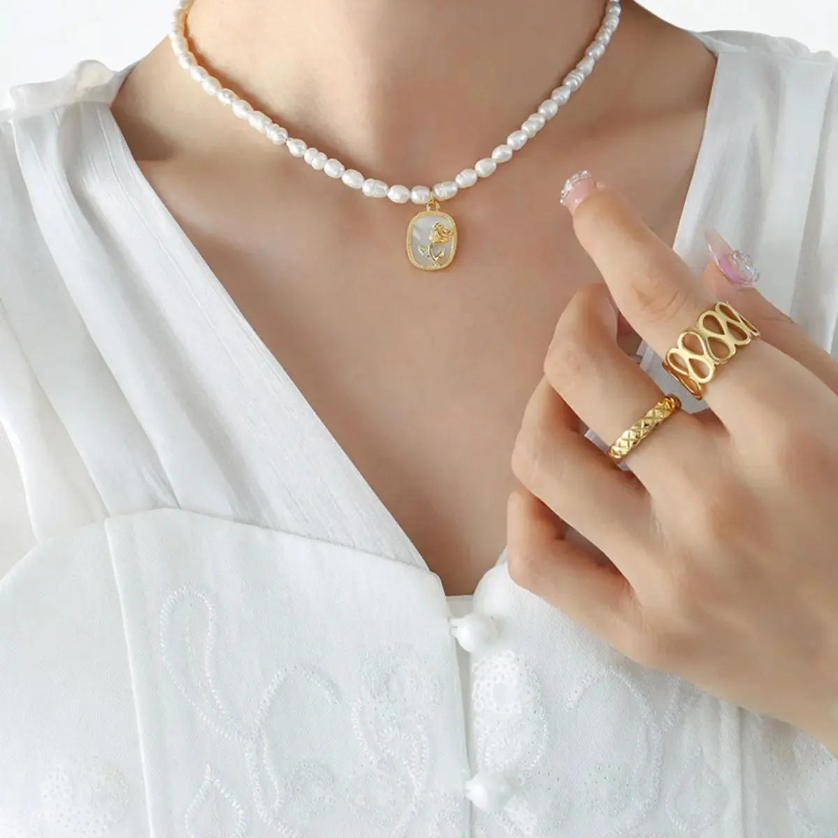 LOVCIA 18K Gold-Plated Freshwater Pearl Necklace
