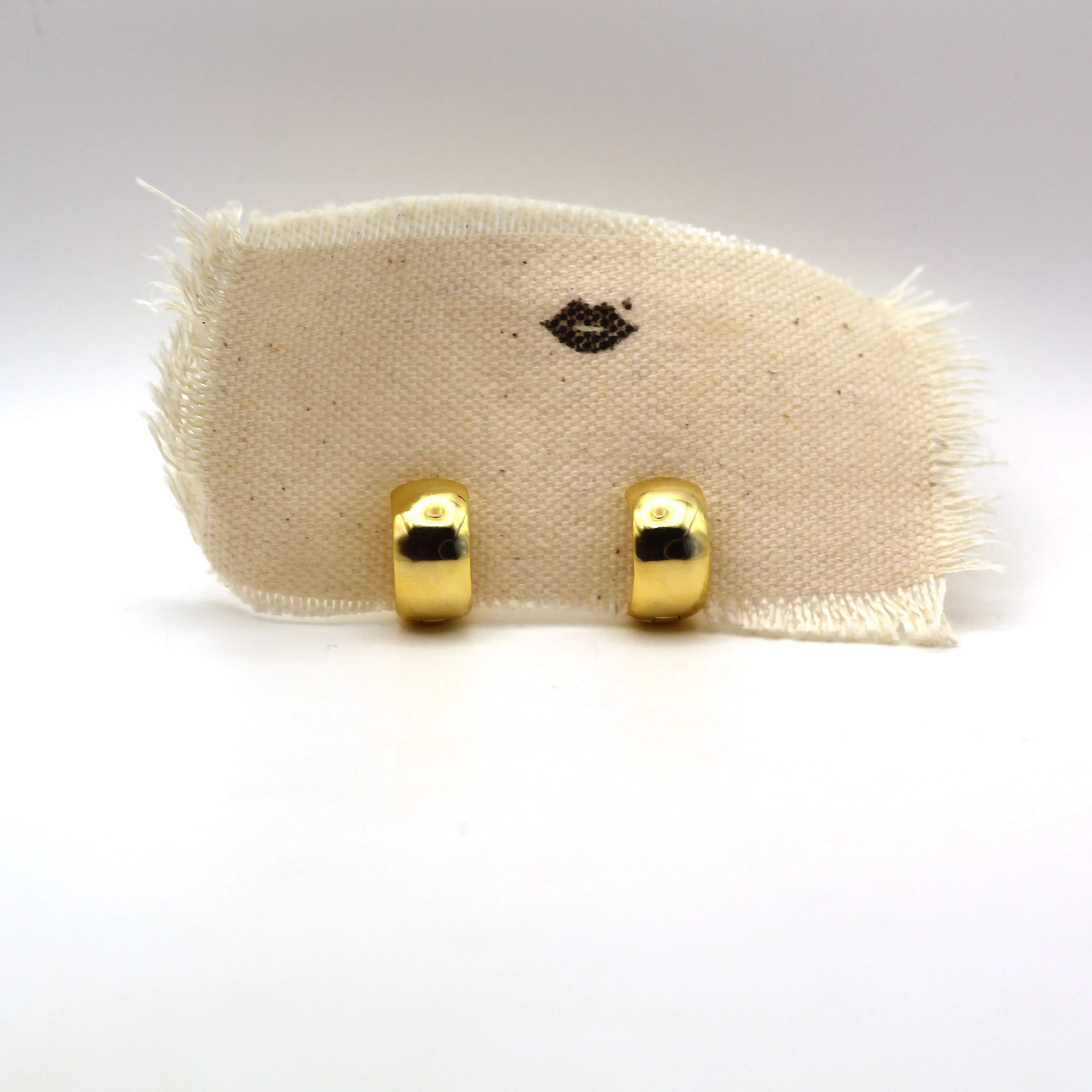 Lovely Bold Huggie Hoop Yellow Vermeil Earrings