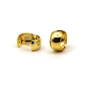 Lovely Bold Huggie Hoop Yellow Vermeil Earrings
