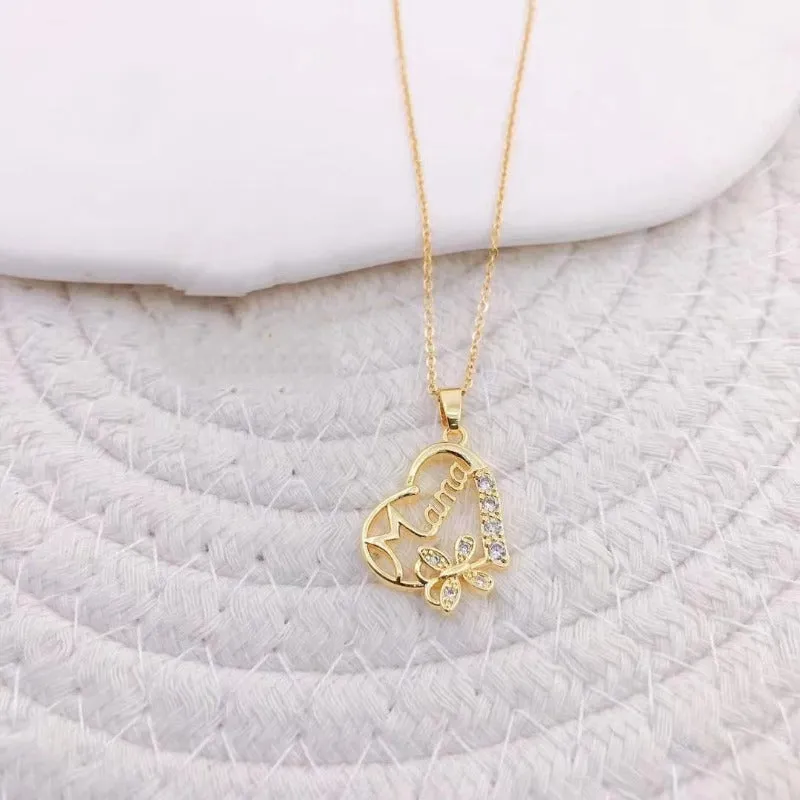 Luxurious Diamond Heart Pendant Necklace For Mom Jewelry