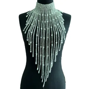 Luxurious Full SS28 5mm Rhinestone Huge Size Drag Queen Necklace