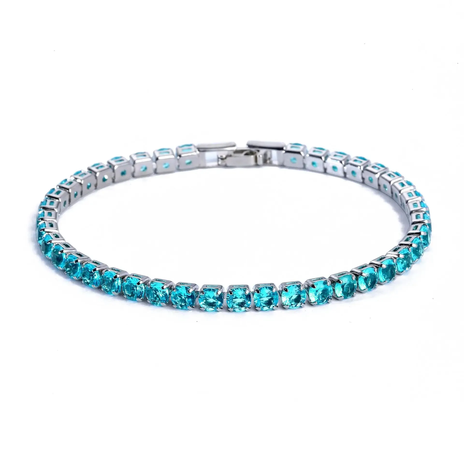 Luxury Hiphop Iced Out  4mm Cubic Zirconia Crystal Tennis Bracelets For Women Men Gold Color Silver Color Bracelet Chain Jewelry