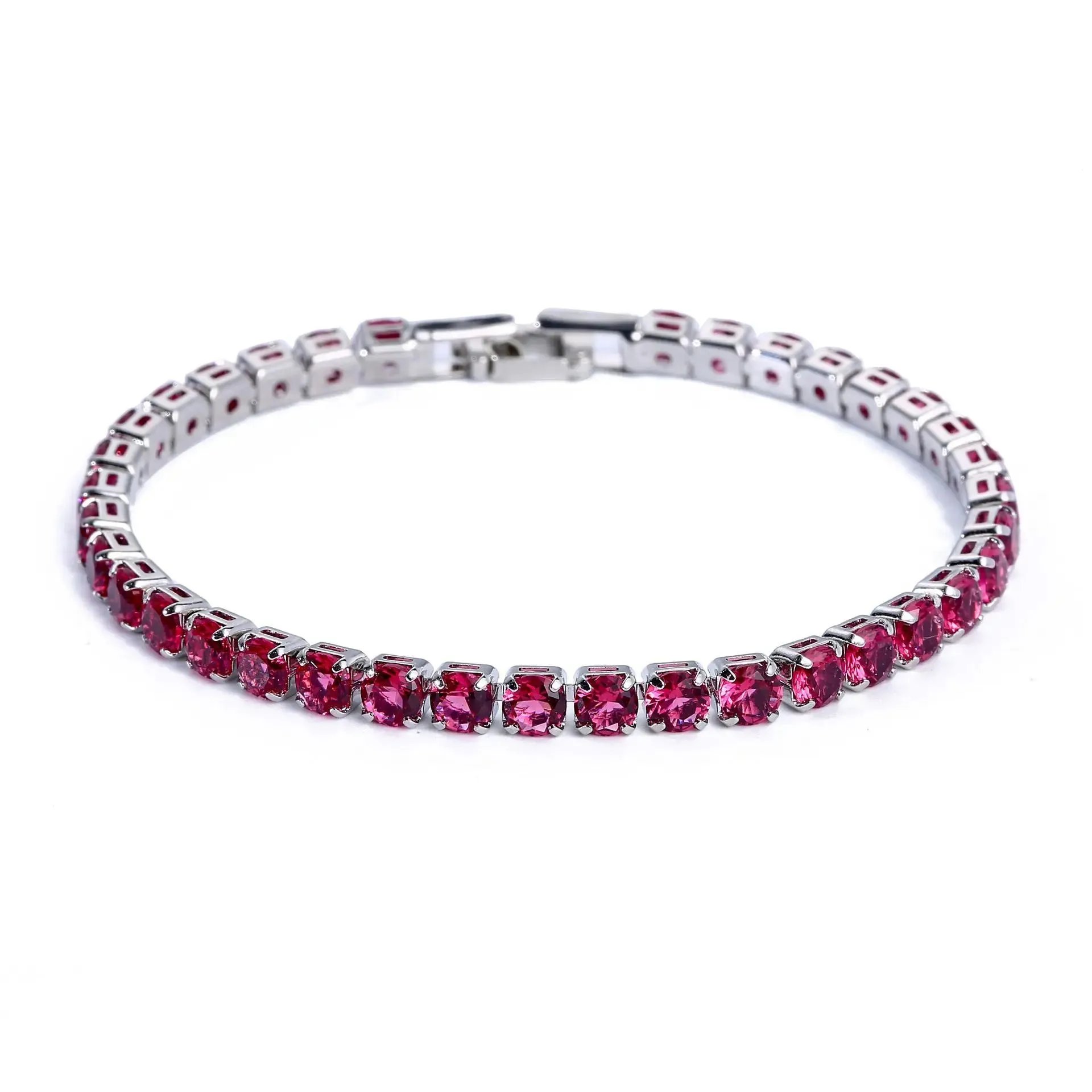 Luxury Hiphop Iced Out  4mm Cubic Zirconia Crystal Tennis Bracelets For Women Men Gold Color Silver Color Bracelet Chain Jewelry