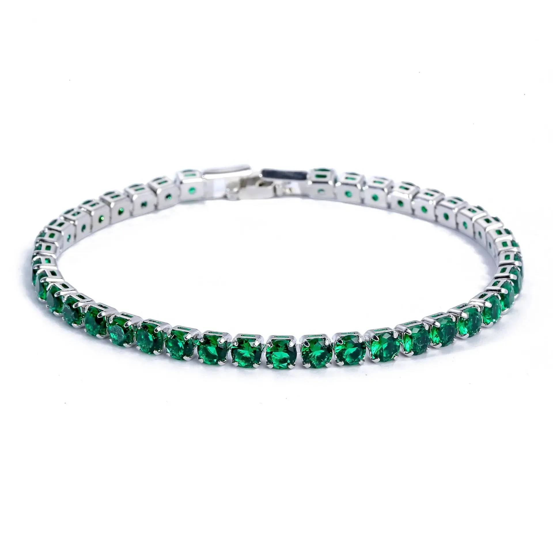 Luxury Hiphop Iced Out  4mm Cubic Zirconia Crystal Tennis Bracelets For Women Men Gold Color Silver Color Bracelet Chain Jewelry