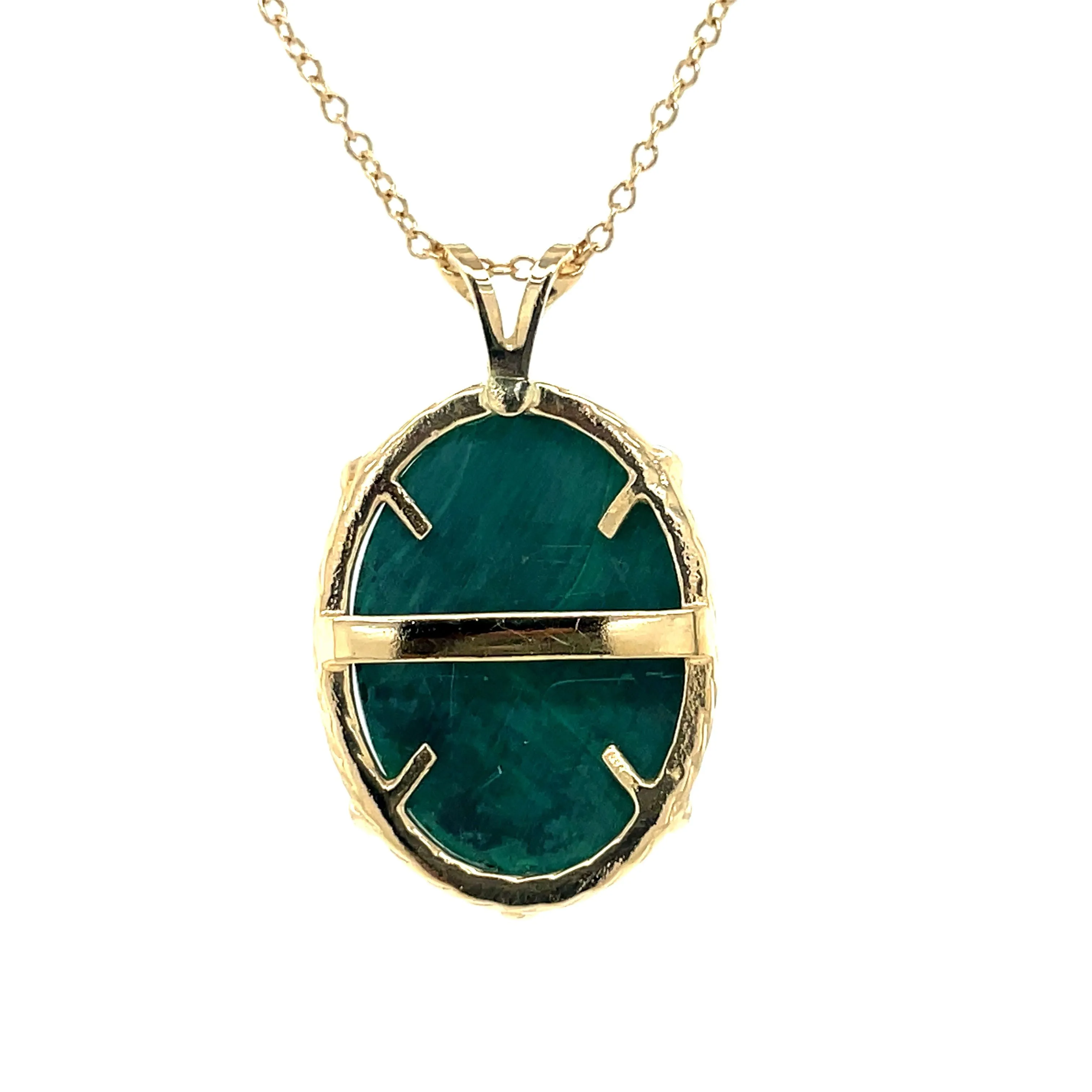 Malachite Cabochon Pendant Necklace