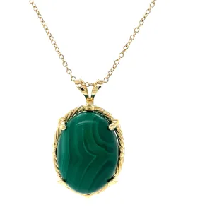Malachite Cabochon Pendant Necklace