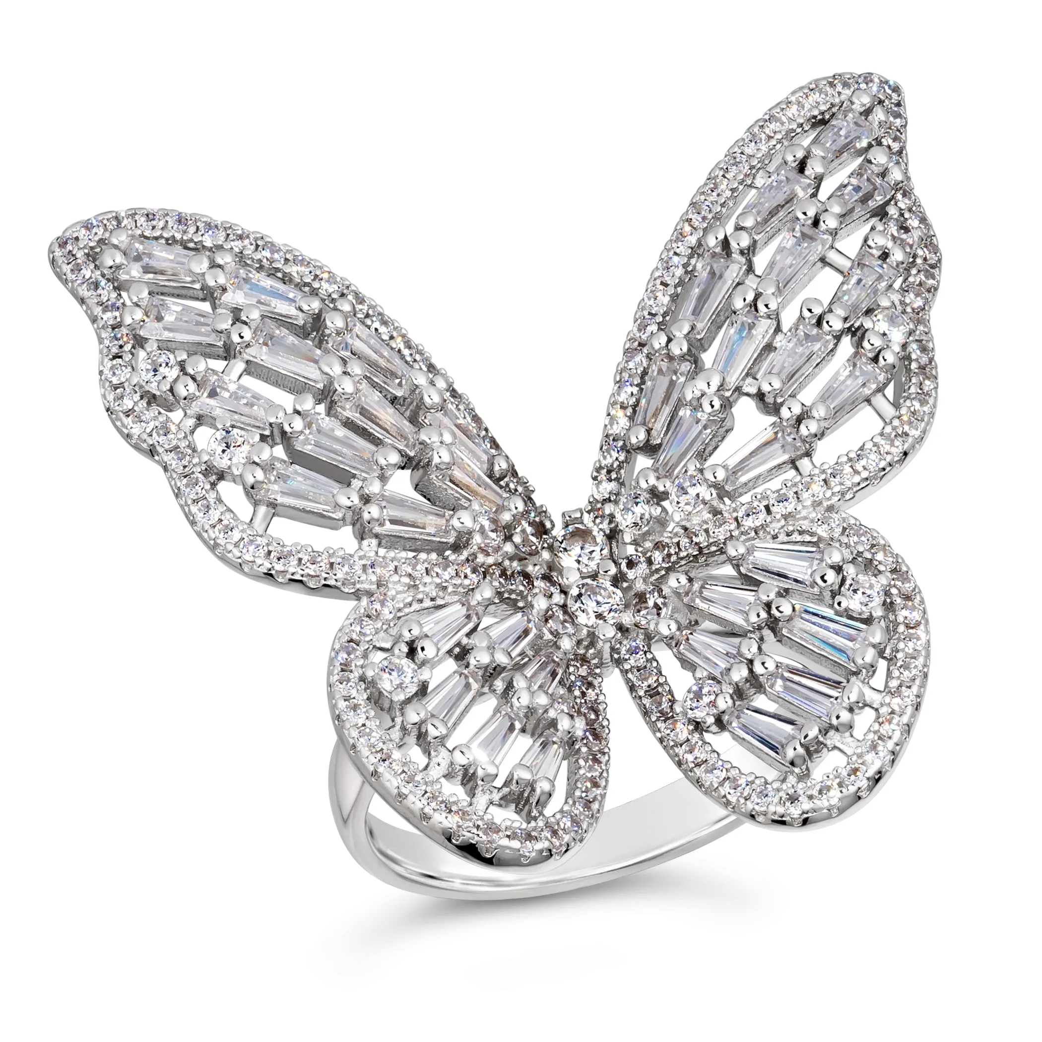 Mariposa Modern Sculpture Ring in Platinum