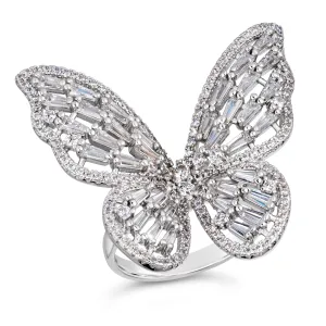 Mariposa Modern Sculpture Ring in Platinum