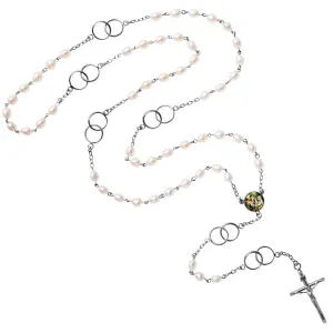 MARRIAGE - PEARL WEDDING ROSARY - SILVER