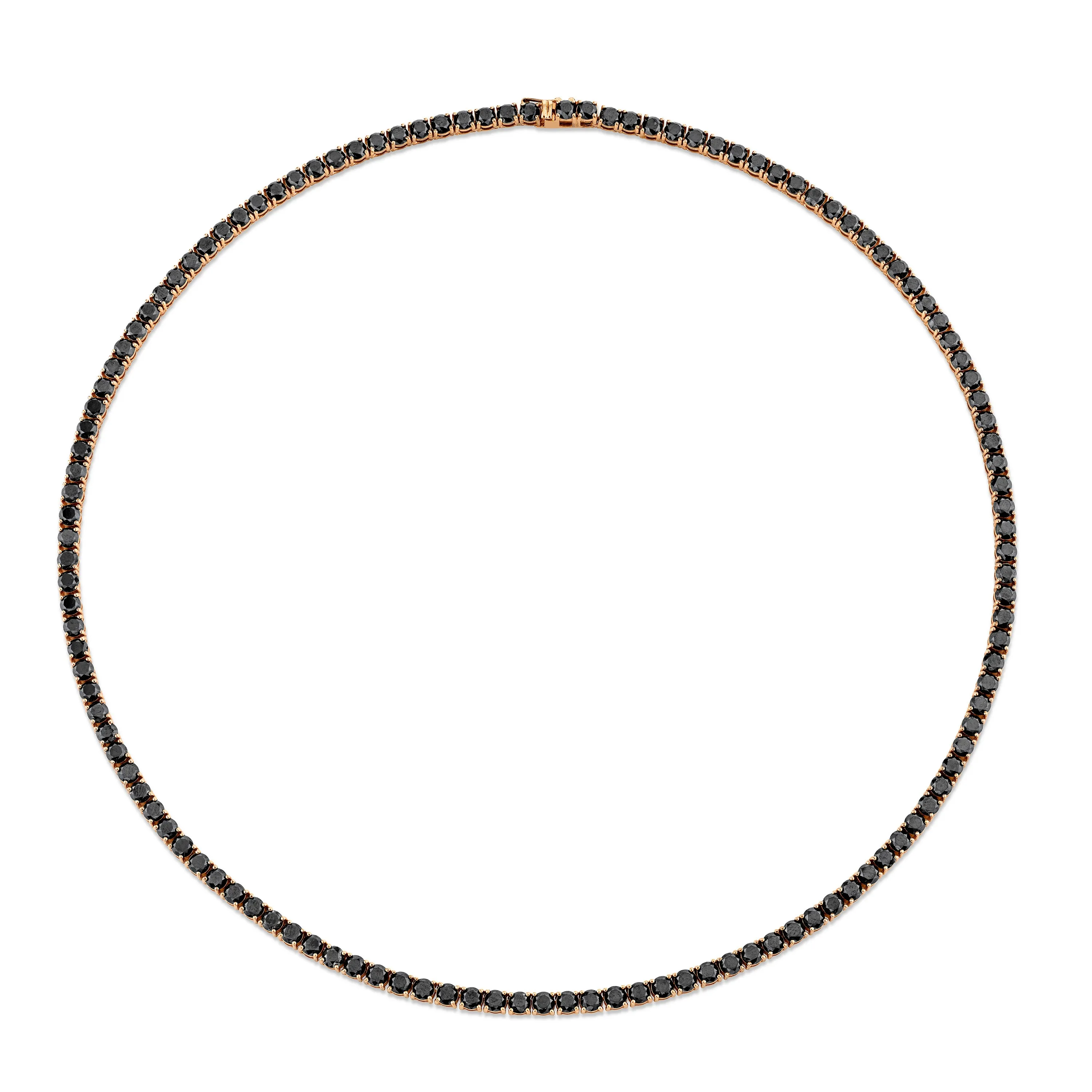 MEN'S BLACK DIAMOND TENNIS NECKLACE, 22IN