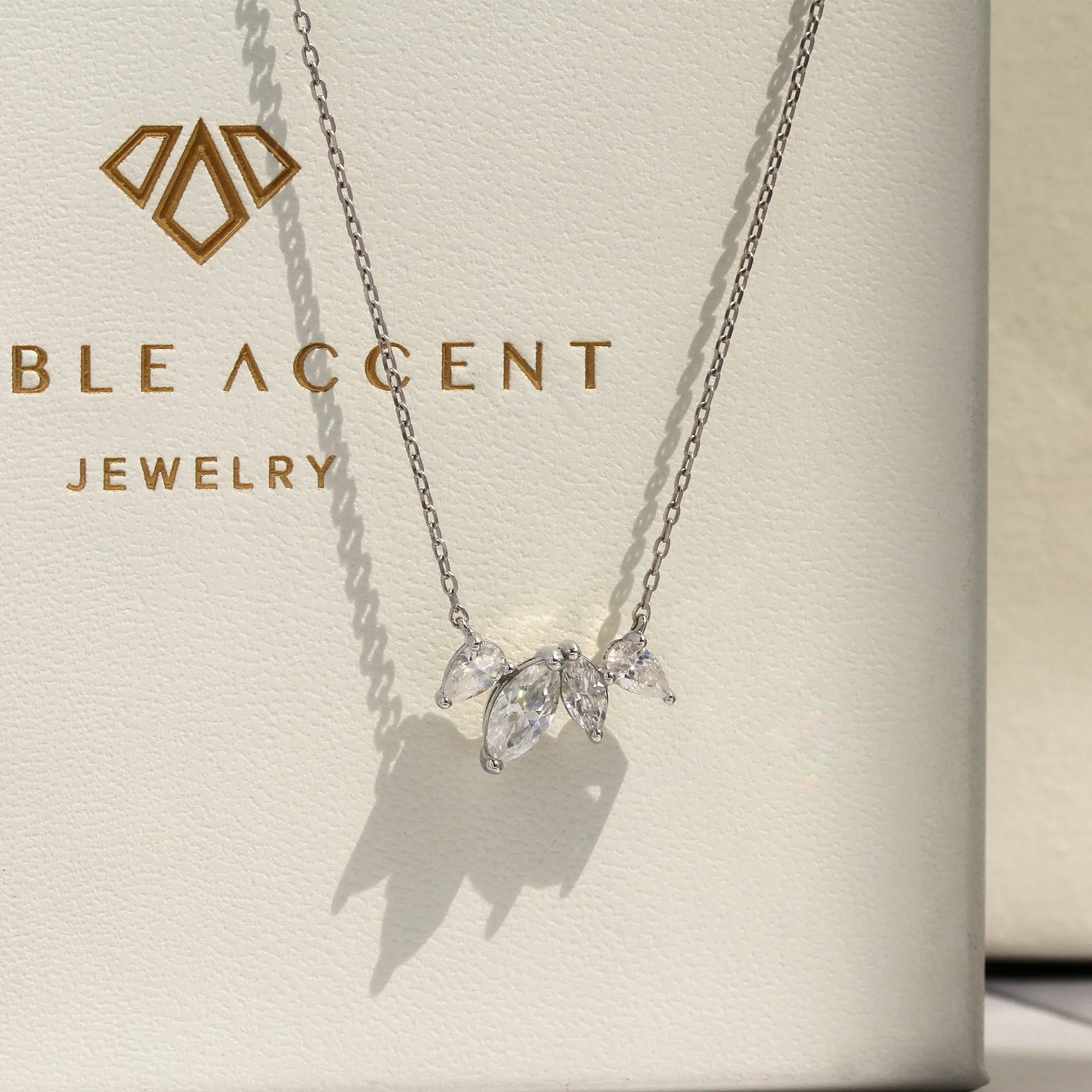 Moissanite Cluster Lily of the Valley Earrings and Necklace