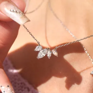 Moissanite Cluster Lily of the Valley Earrings and Necklace