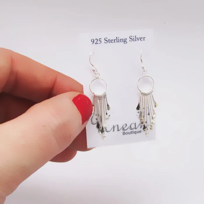 Multi-Stick Silver Earrings