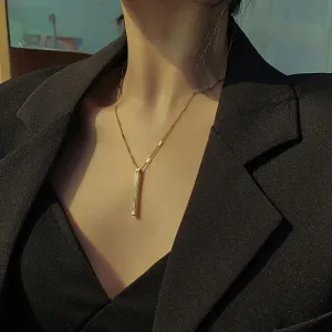 Multi-style Luxurious Vertical Shell Bar Pendant Necklaces