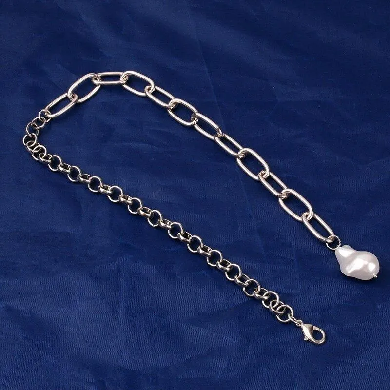 Multilayer Pearl and Heart Charm Pendant Necklaces