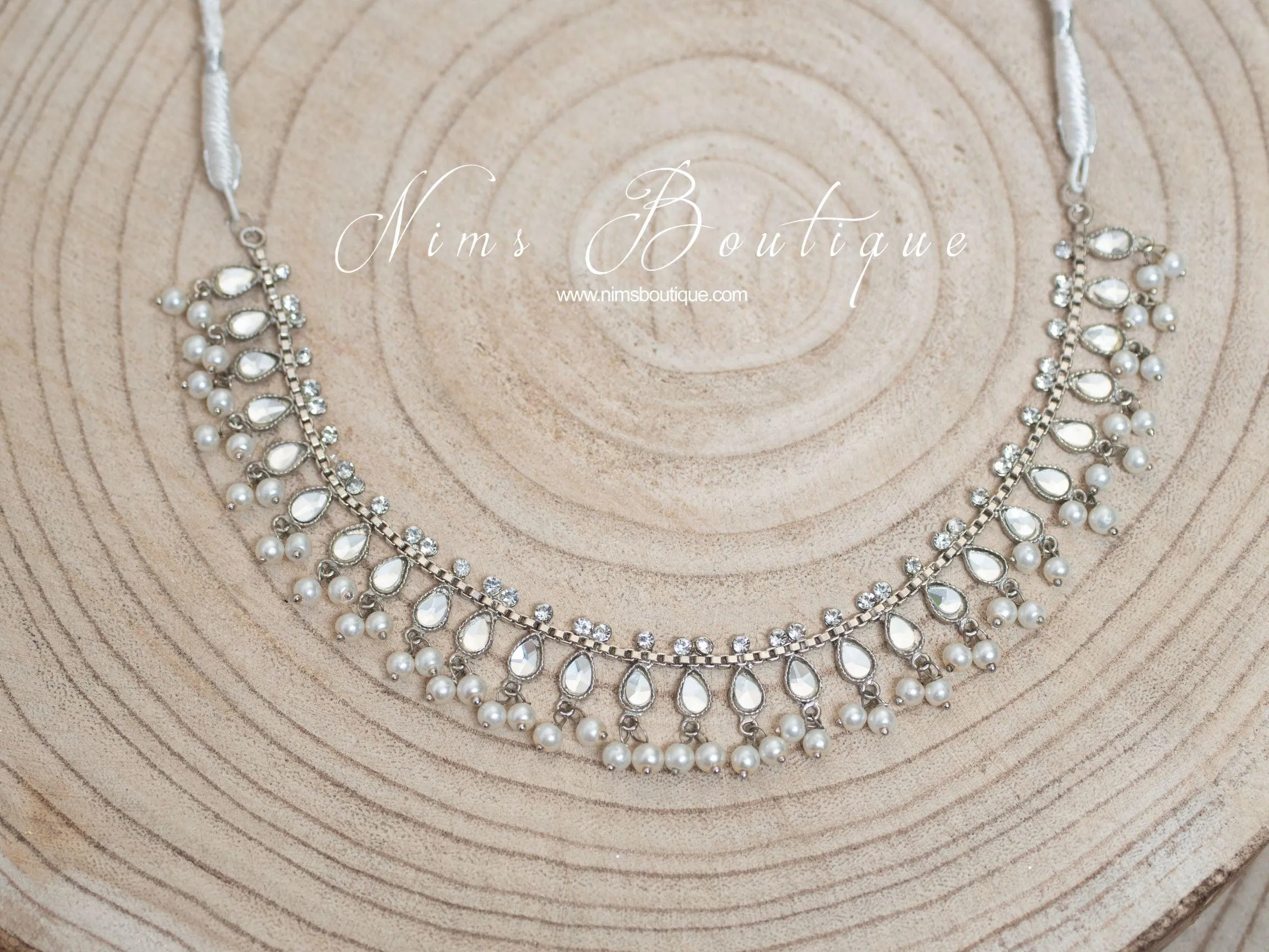 Nandini Royal Silver & Pearl Necklace