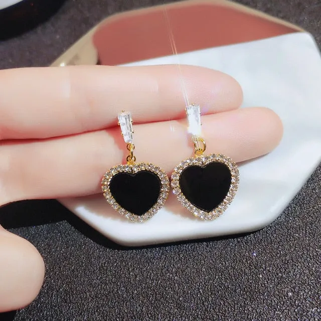 New Black Rhinestone Versatile Earrings