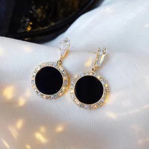 New Black Rhinestone Versatile Earrings