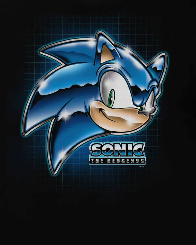 Official Sonic the hedgehog on black - tshirt