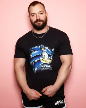 Official Sonic the hedgehog on black - tshirt