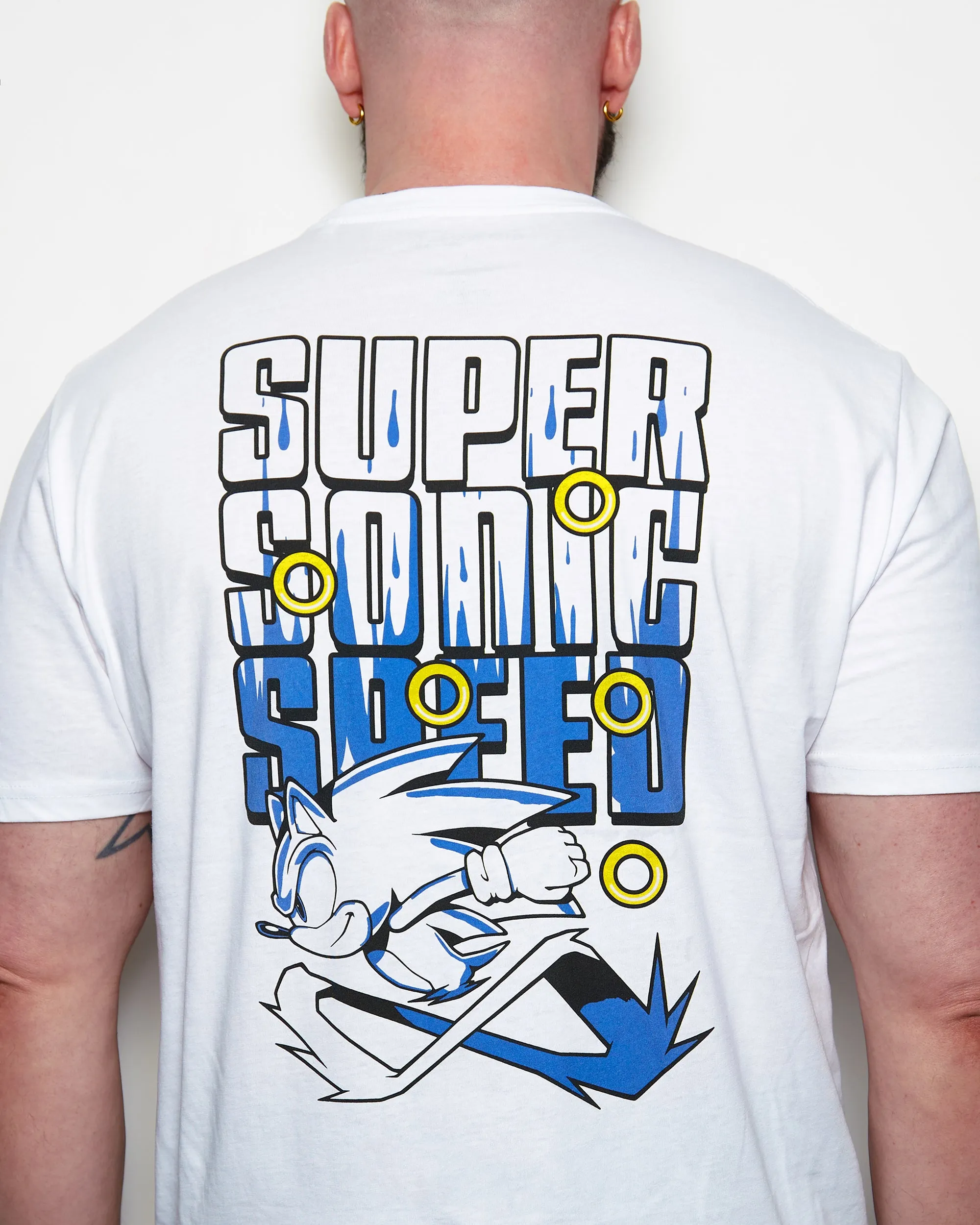 Official Sonic the hedgehog sleeveless low cut crop top- white