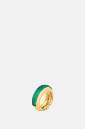 Orion Gold Chunky Ring Emerald Green