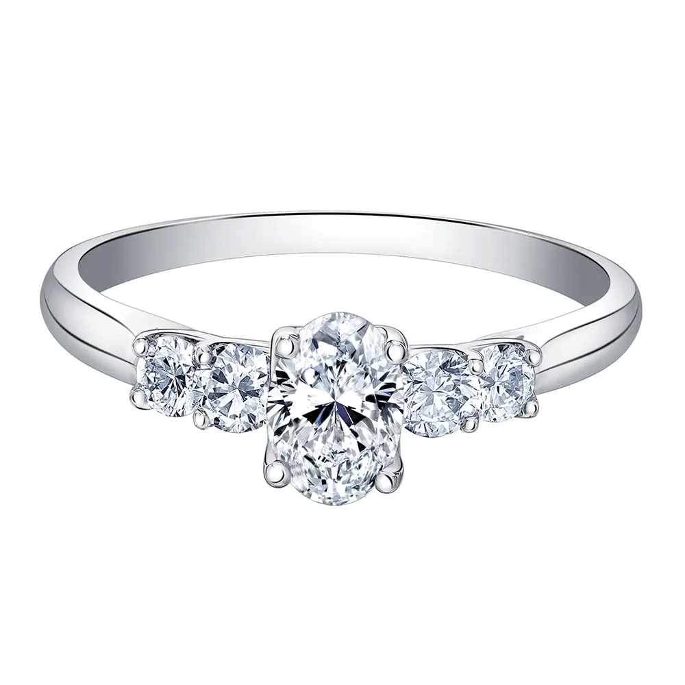 Oval Canadian Diamond Eternal Flames Five-Stone Ring