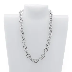 Pre-Owned Silver 16 Inch 10mm Oval Link Necklace