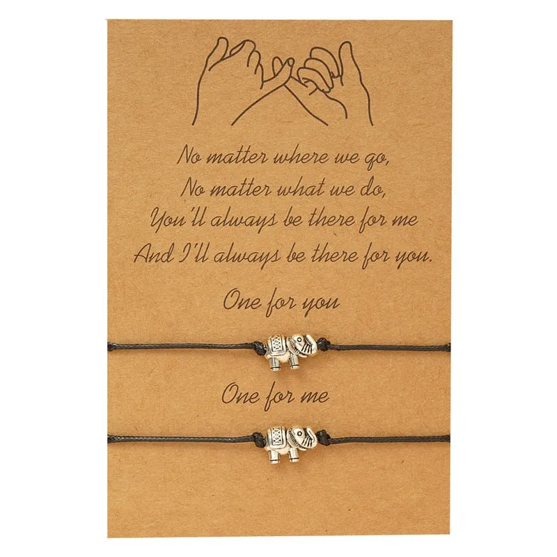 Qfdian Party decoration 2 PCS/Set Couple Bracelet For Women Lover Sun Moon Star Heart Handmade Braided Rope Charm Friendship Valentines Day Jewelry Gift