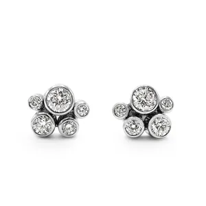 Raindance Classic Cluster Stud Earrings - Platinum