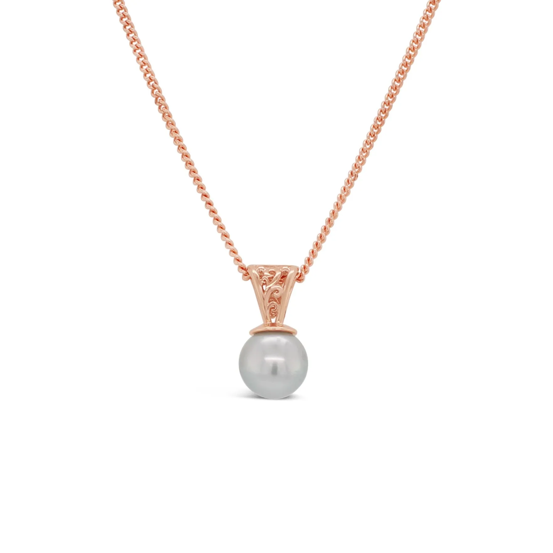 Rose Filigree Pendant featuring Abrolhos Island Black Pearl