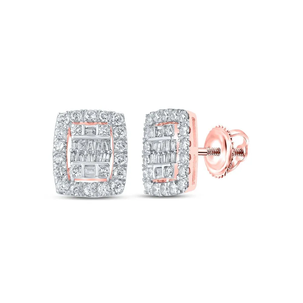 Rose Gold Baguette Diamond Cluster Earrings: A Radiant Masterpiece of Elegance